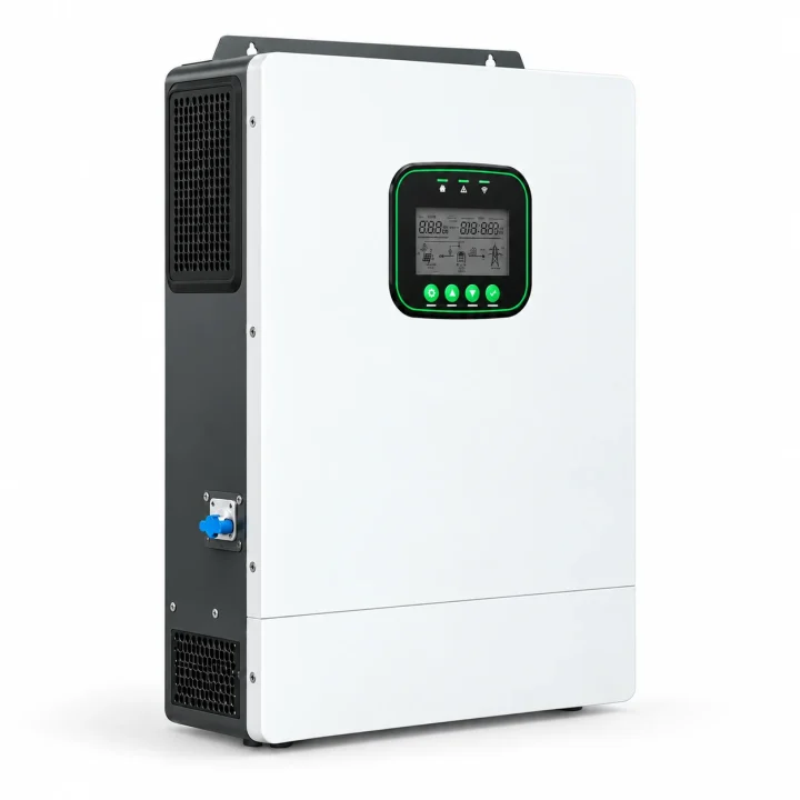 12 kW hybrid storage inverter on a white background, front three-quarter view