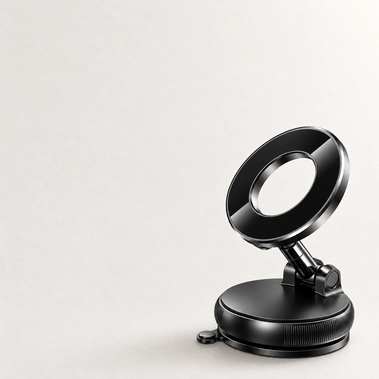 car phone mount on a plain background, folded low