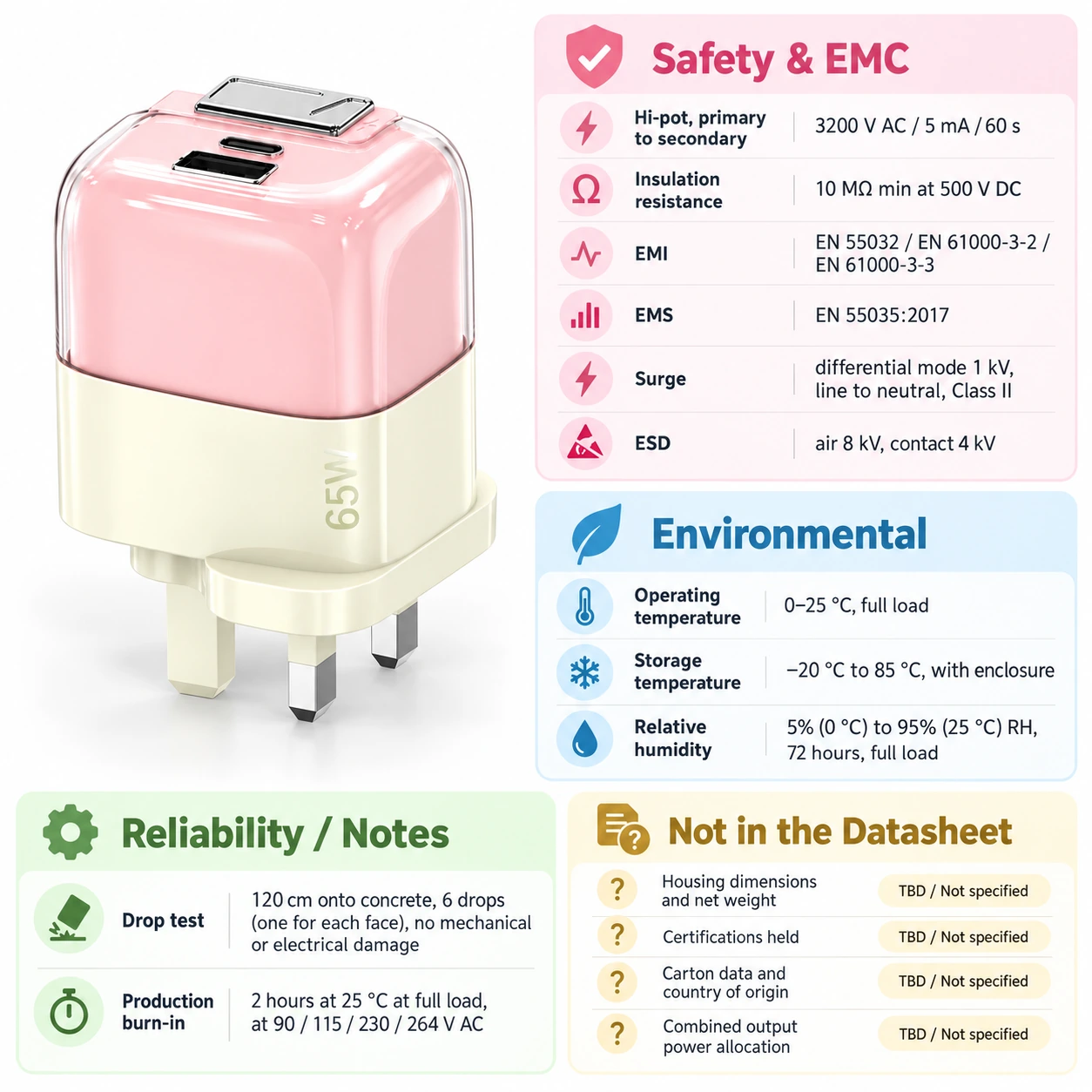 safety, EMC and environmental data